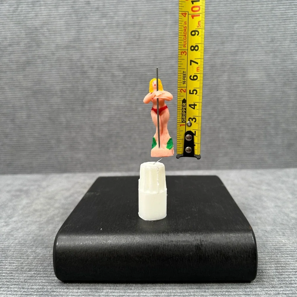 Vintage Novelty Dancer Cake Topper Miniature Figurine Red Bikini Blonde 1.5 Inch